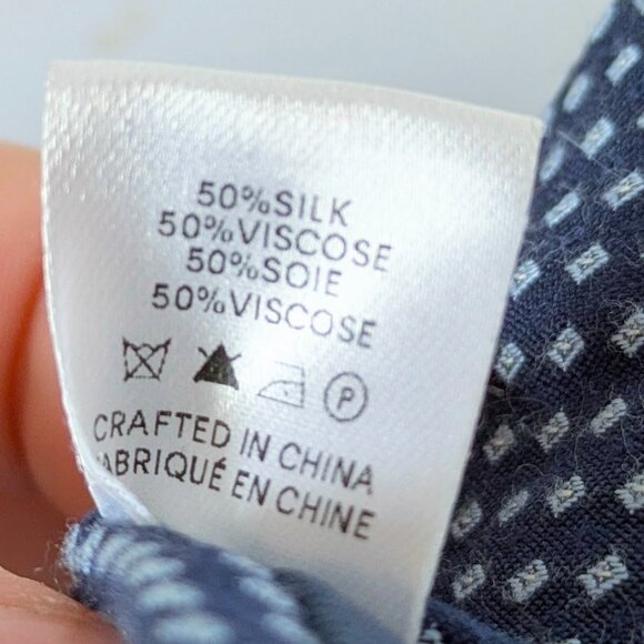 36 FRANK&OAK silk/Vicose checkered blue tie - Picture 5 of 5